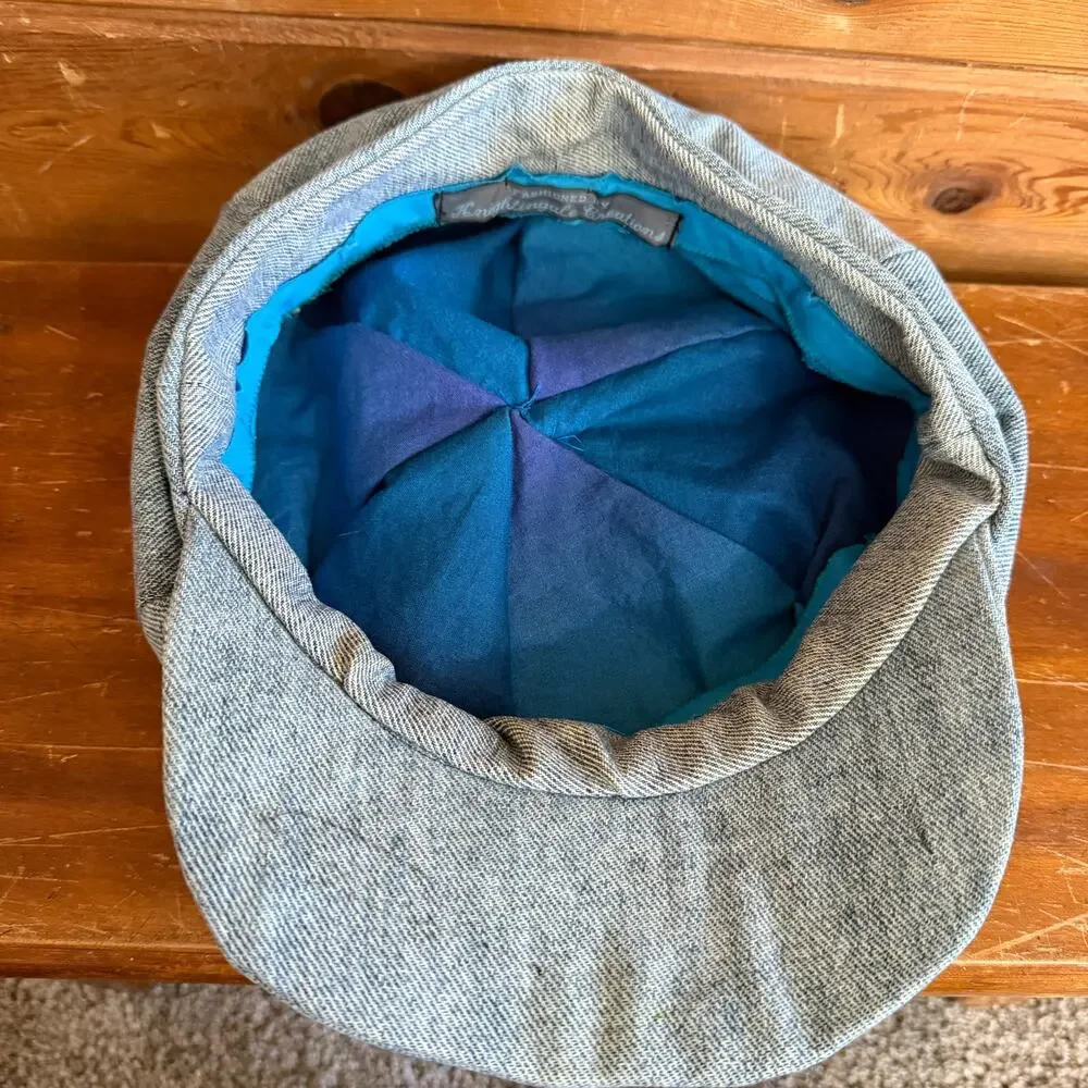 Vintage Y2k Blue Denim Newsboy Cap - Picture 3 of 6